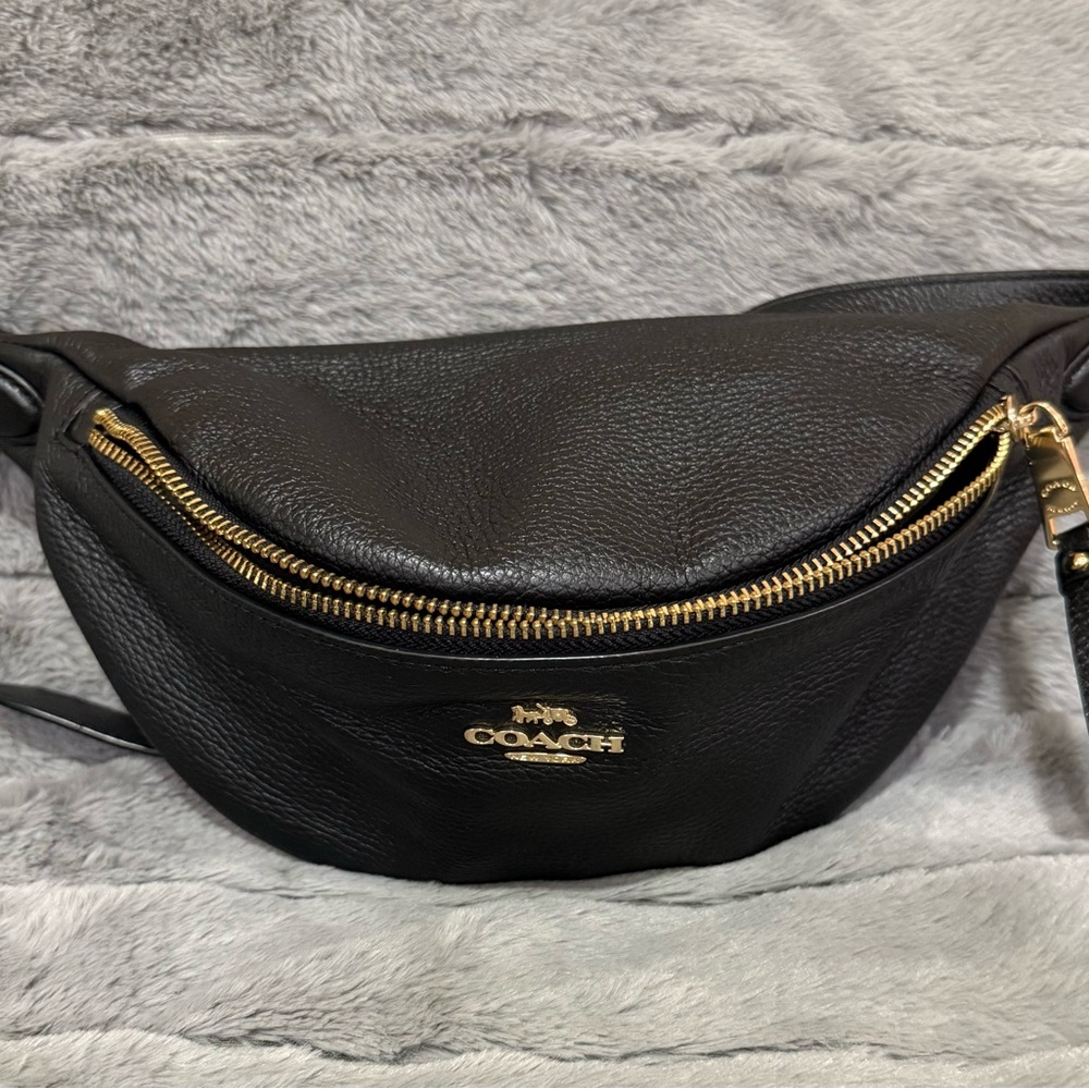 Coach Black Leather Belt Bag